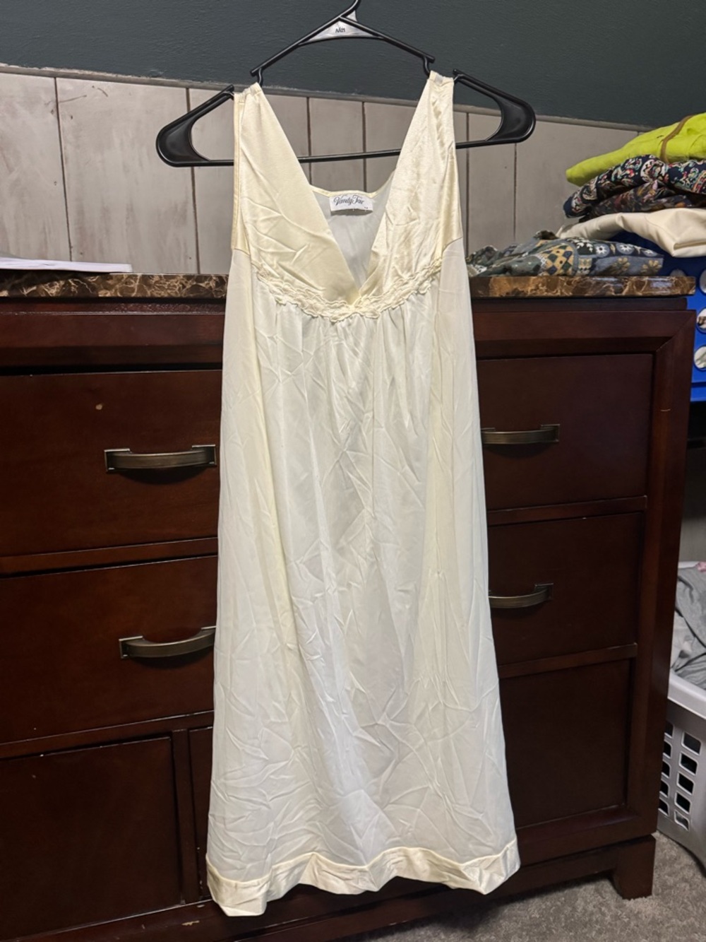 Vintage Nightgown by Vanity Fair Cream V-Neck Slip
